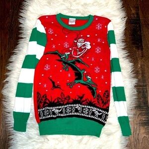 Dinosaur and Santa Light-Up Holiday Sweater